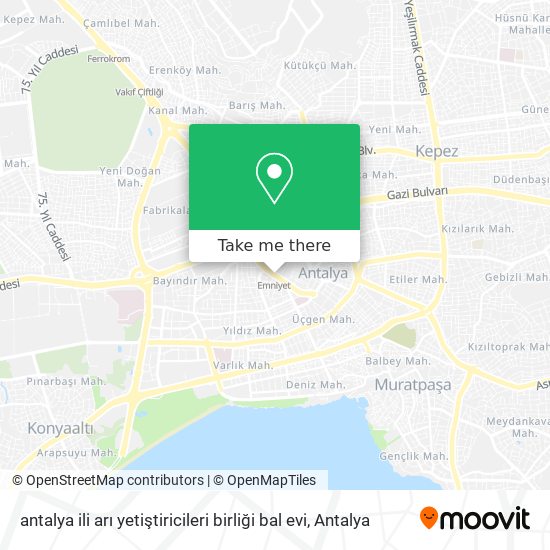 antalya ili arı yetiştiricileri birliği bal evi map