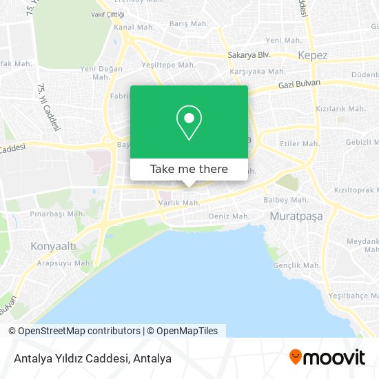 Antalya Yıldız Caddesi map