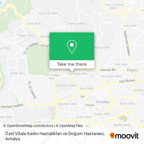 Özel Vitale Kadın Hastalıkları ve Doğum Hastanesi map