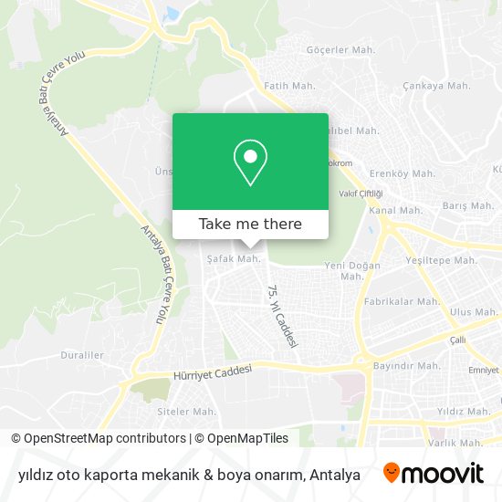 yıldız oto kaporta mekanik & boya onarım map