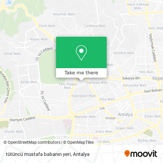 tütüncü mustafa babanın yeri map