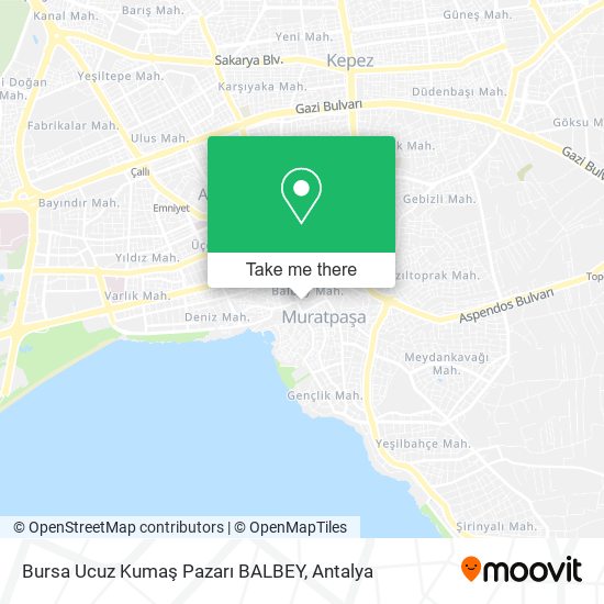 Bursa Ucuz Kumaş Pazarı BALBEY map