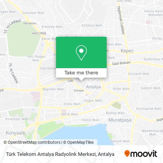 Türk Telekom Antalya Radyolink Merkezi map