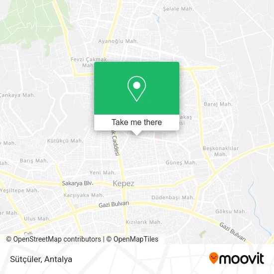 Sütçüler map