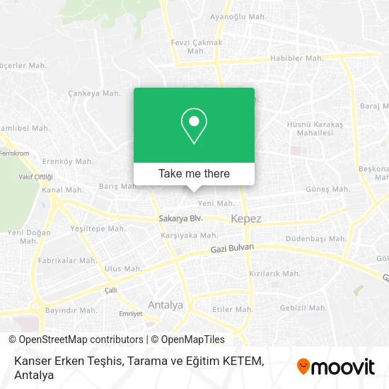 Kanser Erken Teşhis, Tarama ve Eğitim KETEM map