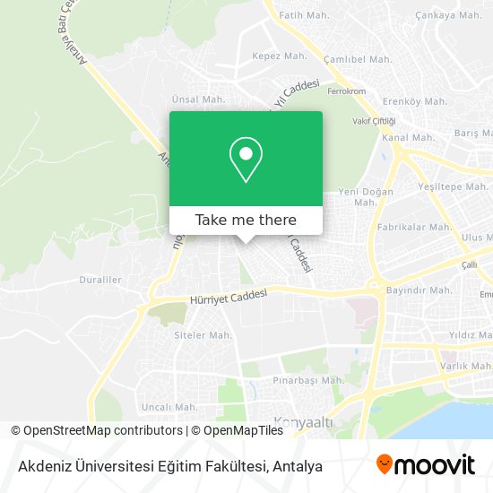 Akdeniz Üniversitesi Eğitim Fakültesi map