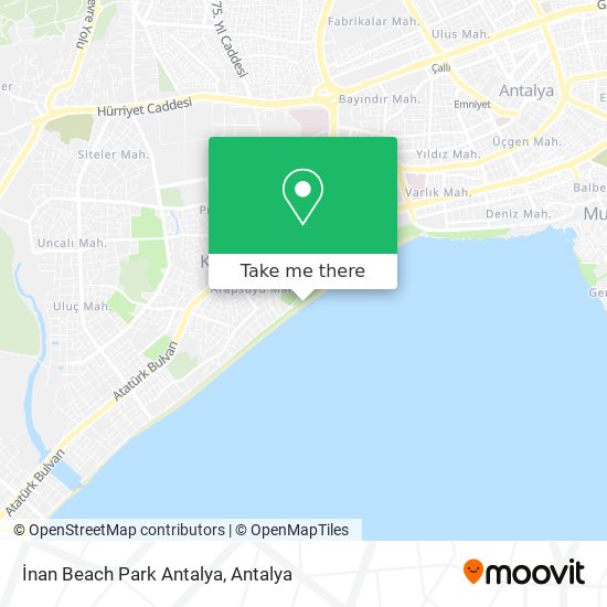 İnan Beach Park Antalya map