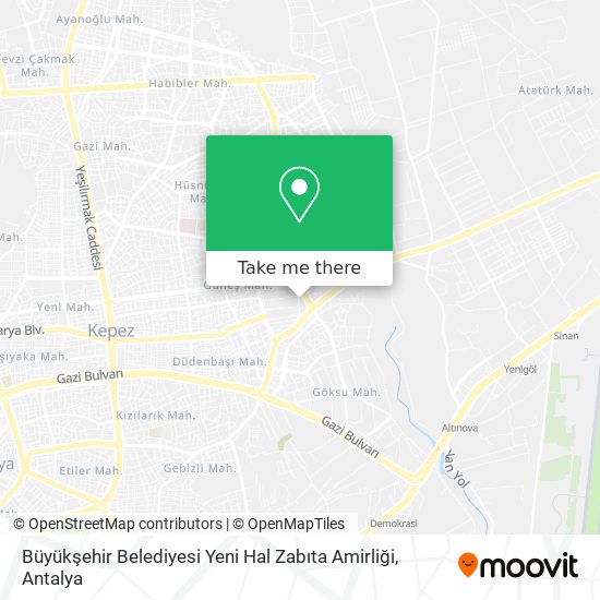 Büyükşehir Belediyesi Yeni Hal Zabıta Amirliği map