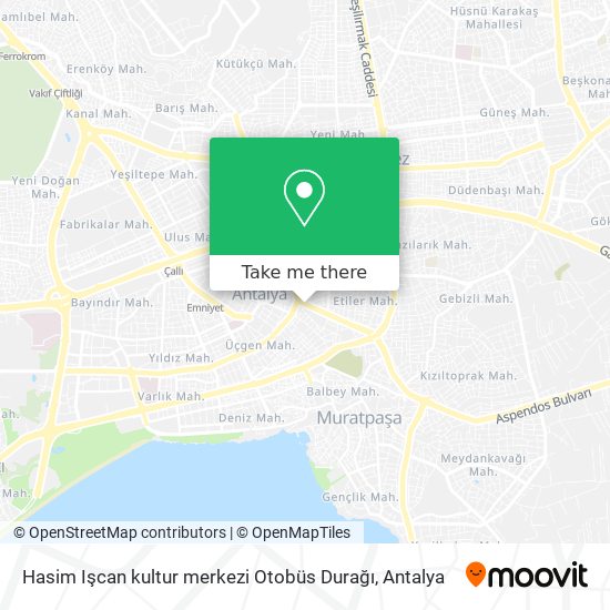 Hasim Işcan kultur merkezi Otobüs Durağı map