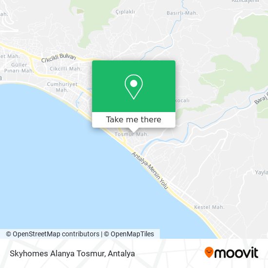 Skyhomes Alanya Tosmur map