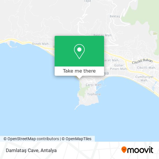 Damlataş Cave map