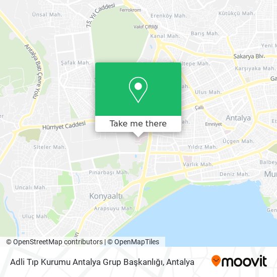 Adli Tıp Kurumu Antalya Grup Başkanlığı map