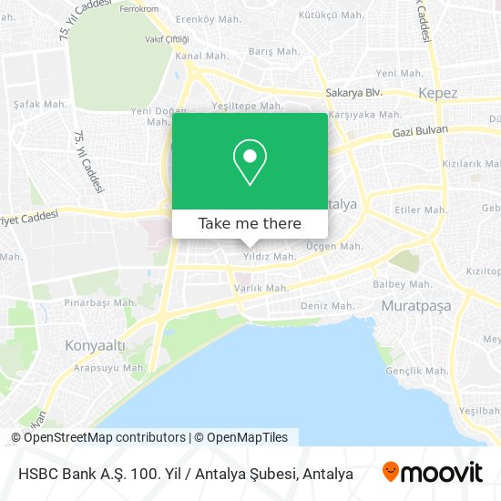 HSBC Bank A.Ş. 100. Yil / Antalya Şubesi map