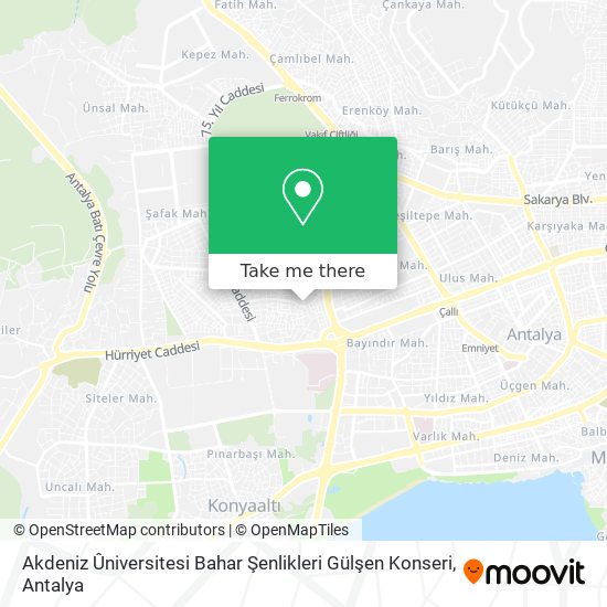 Akdeniz Ûniversitesi Bahar Şenlikleri Gülşen Konseri map