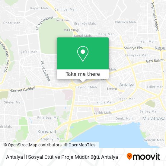 Antalya İl Sosyal Etüt ve Proje Müdürlüğü map