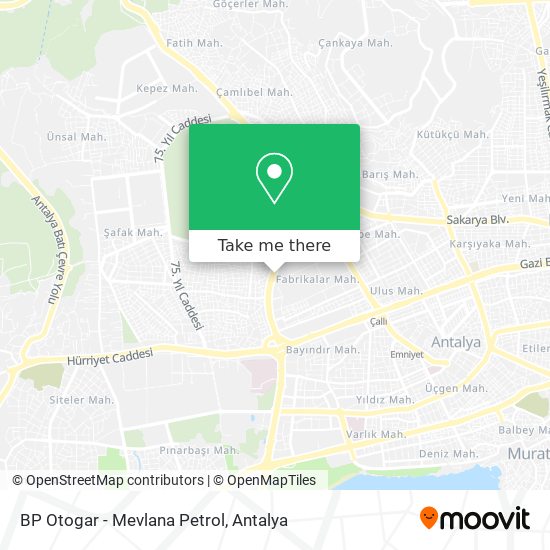 BP Otogar - Mevlana Petrol map