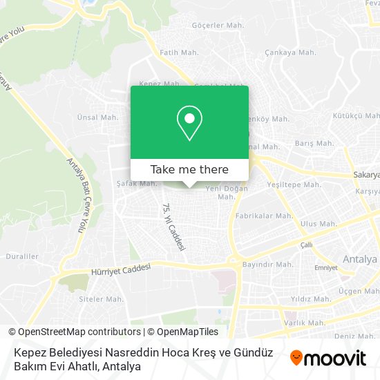 Kepez Belediyesi Nasreddin Hoca Kreş ve Gündüz Bakım Evi Ahatlı map