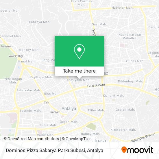 Dominos Pizza Sakarya Parkı Şubesi map
