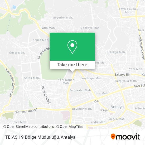 TEİAŞ 19 Bölge Müdürlüğü map