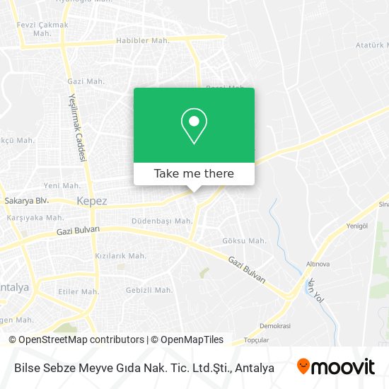 Bilse Sebze Meyve Gıda Nak. Tic. Ltd.Şti. map
