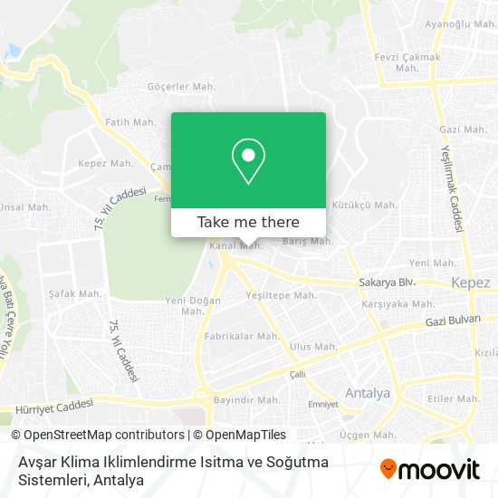 Avşar Klima Iklimlendirme Isitma ve Soğutma Sistemleri map