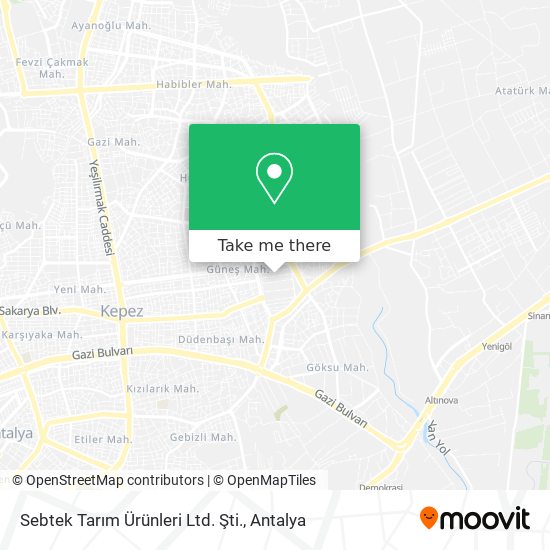 Sebtek Tarım Ürünleri Ltd. Şti. map