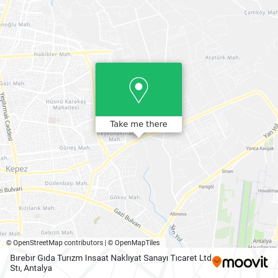 Bırebır Gıda Turızm Insaat Naklıyat Sanayı Tıcaret Ltd Stı map