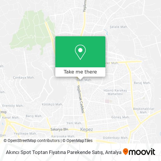Akıncı Spot Toptan Fiyatına Parekende Satış map