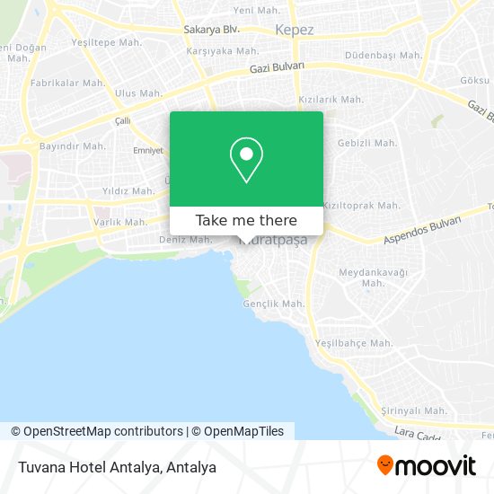 Tuvana Hotel Antalya map