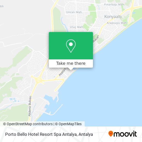 Porto Bello Hotel Resort Spa Antalya map