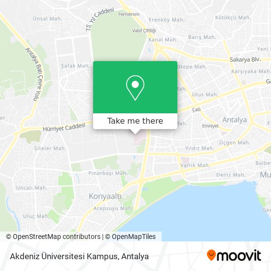 Akdeniz Üniversitesi Kampus map