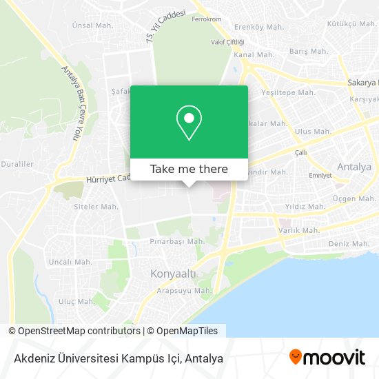 Akdeniz Üniversitesi Kampüs Içi map
