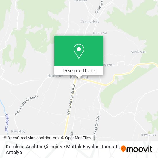 Kumluca Anahtar Çilingir ve Mutfak Eşyalari Tamirati map