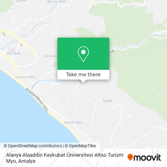 Alanya Alaaddin Keykubat Üniversitesi Altso Turizm Myo map