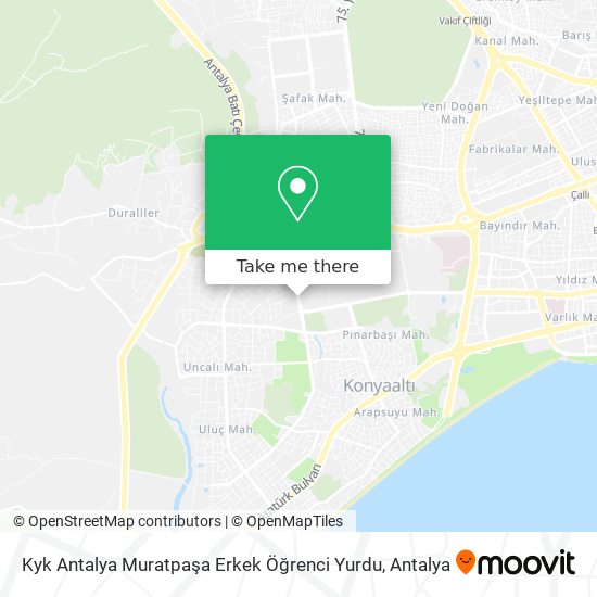 Kyk Antalya Muratpaşa Erkek Öğrenci Yurdu map