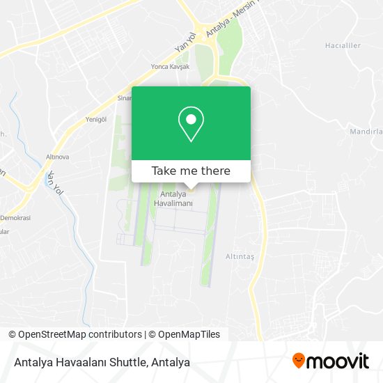 Antalya Havaalanı Shuttle map