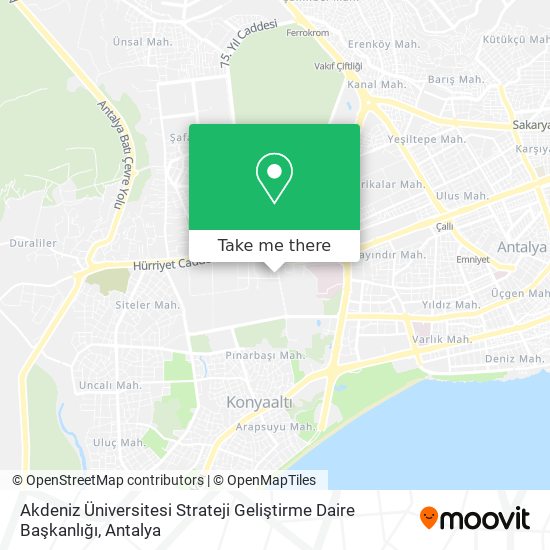 Akdeniz Üniversitesi Strateji Geliştirme Daire Başkanlığı map