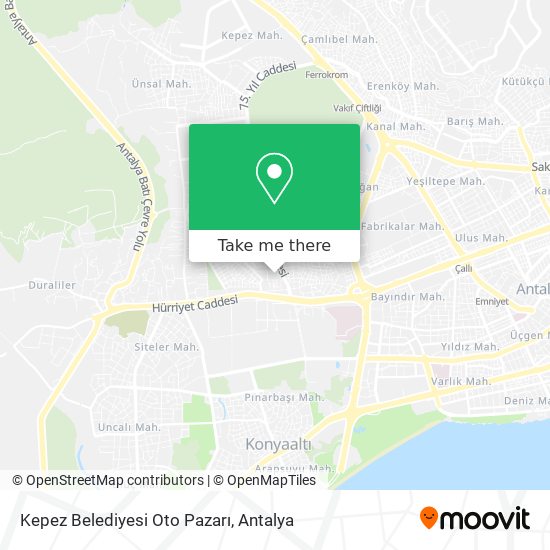 Kepez Belediyesi Oto Pazarı map