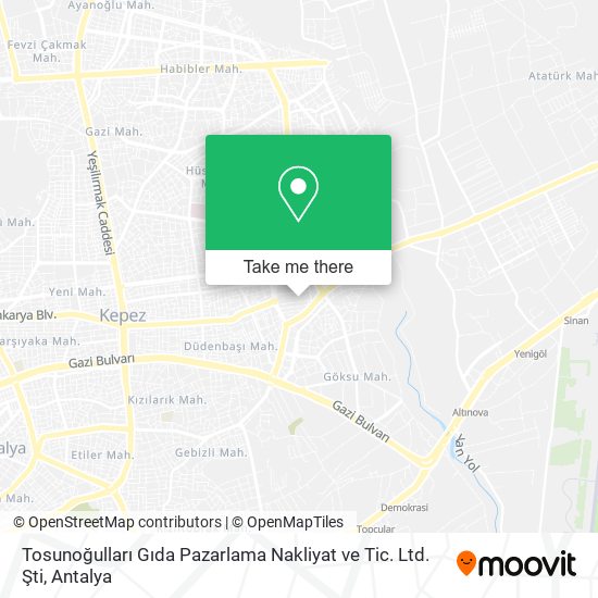 Tosunoğulları Gıda Pazarlama Nakliyat ve Tic. Ltd. Şti map