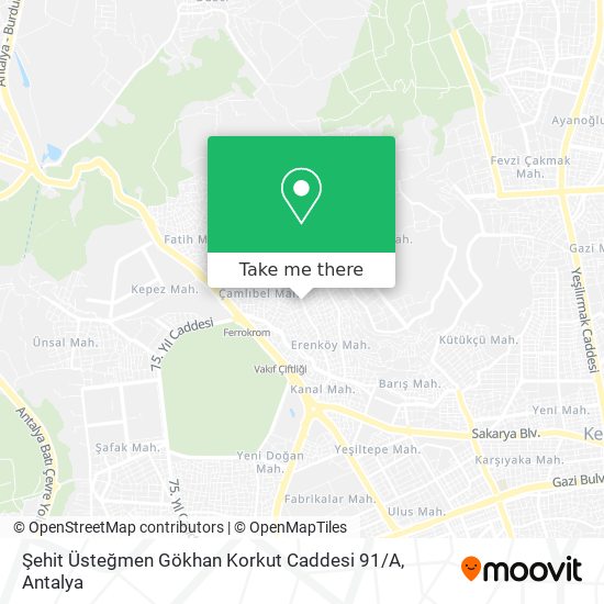 Şehit Üsteğmen Gökhan Korkut Caddesi 91 / A map