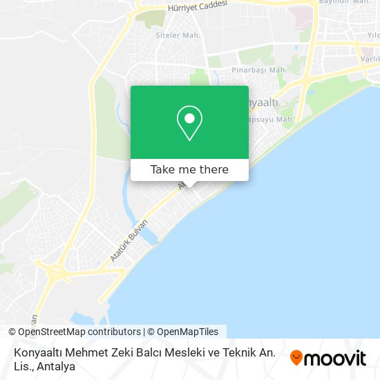 Konyaaltı Mehmet Zeki Balcı Mesleki ve Teknik An. Lis. map