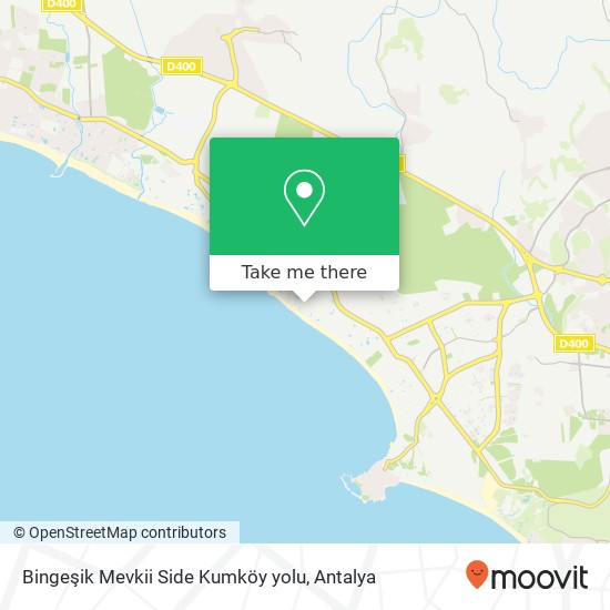 Bingeşik Mevkii Side Kumköy yolu map