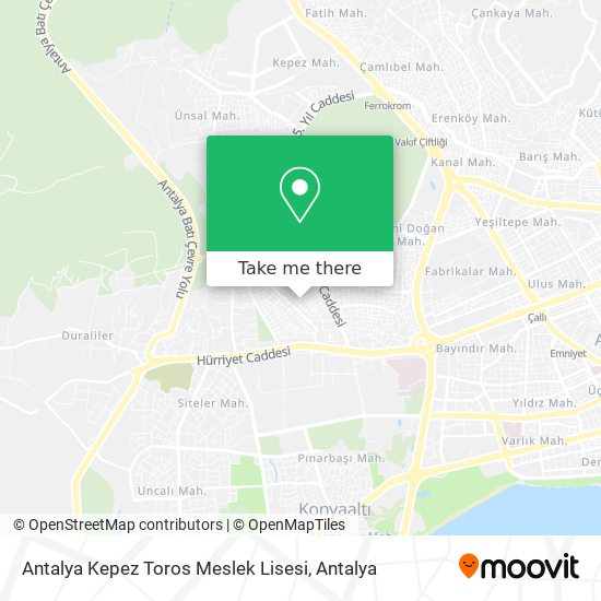Antalya Kepez Toros Meslek Lisesi map