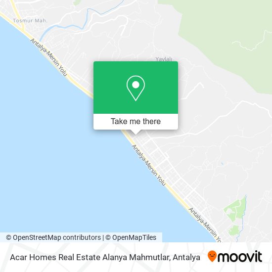 Acar Homes Real Estate Alanya Mahmutlar map