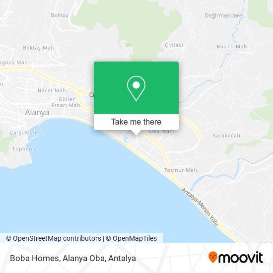 Boba Homes, Alanya Oba map