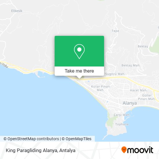 King Paragliding Alanya map