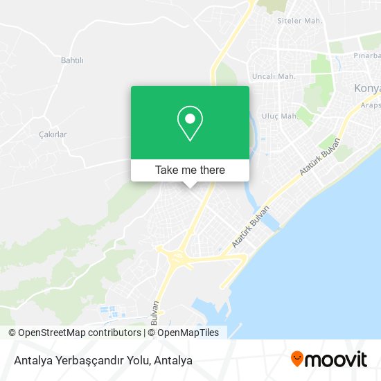Antalya Yerbaşçandır Yolu map