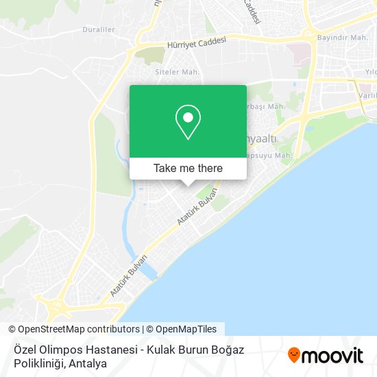 Özel Olimpos Hastanesi - Kulak Burun Boğaz Polikliniği map