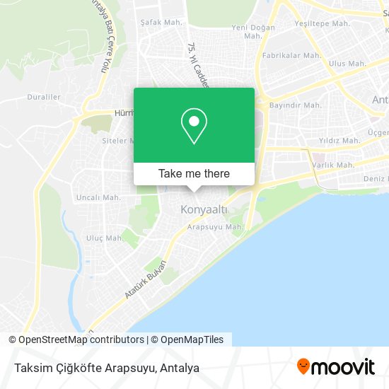 Taksim Çiğköfte Arapsuyu map