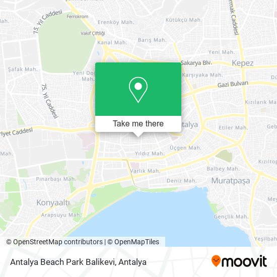 Antalya Beach Park Balikevi map